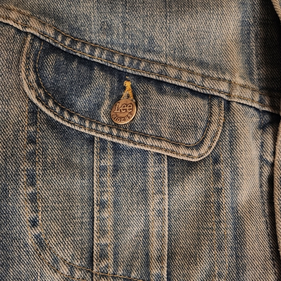 1970's Lee hand painted Pink Floyd distressed denim vest Mens M - Picture 6 of 17